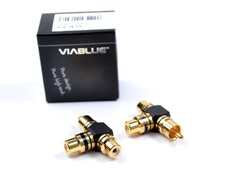 Viablue XS Y-Adapter - 1RCA(M)-2RCA(F)-Adapter