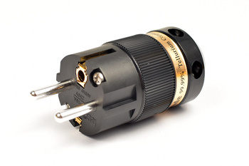 IeGO 8065-Cu - schuko Stecker - schwarz - versilbertes Furukawa Kupfer