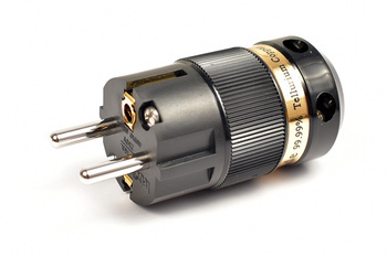 IeGO 8075-Rh - schuko Stecker - schwarz - rhodiniertes Furukawa Kupfer 